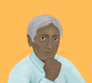 an illustration of Jiddu Krishnamurthi