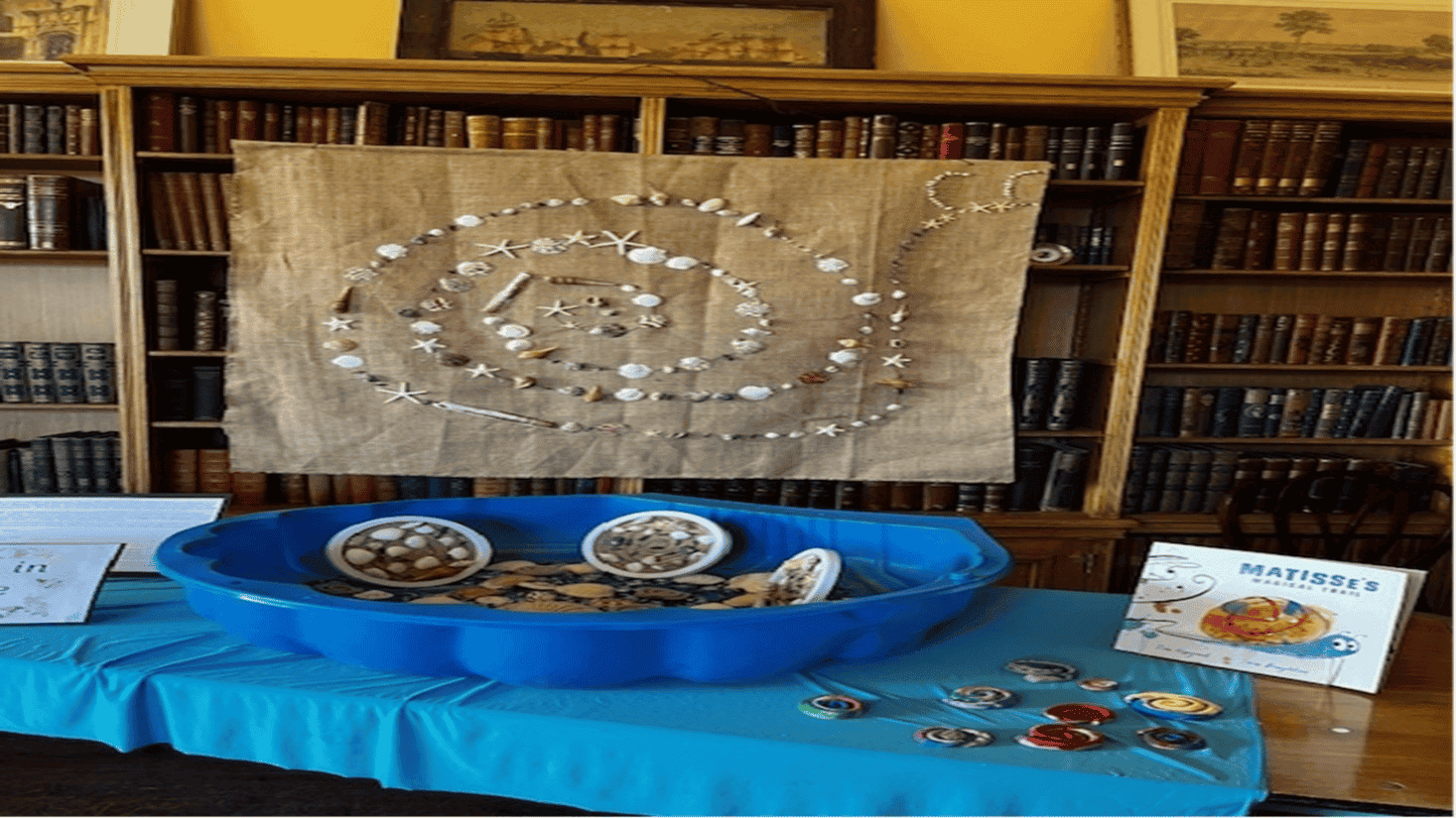 picture showing art made from sea shells.